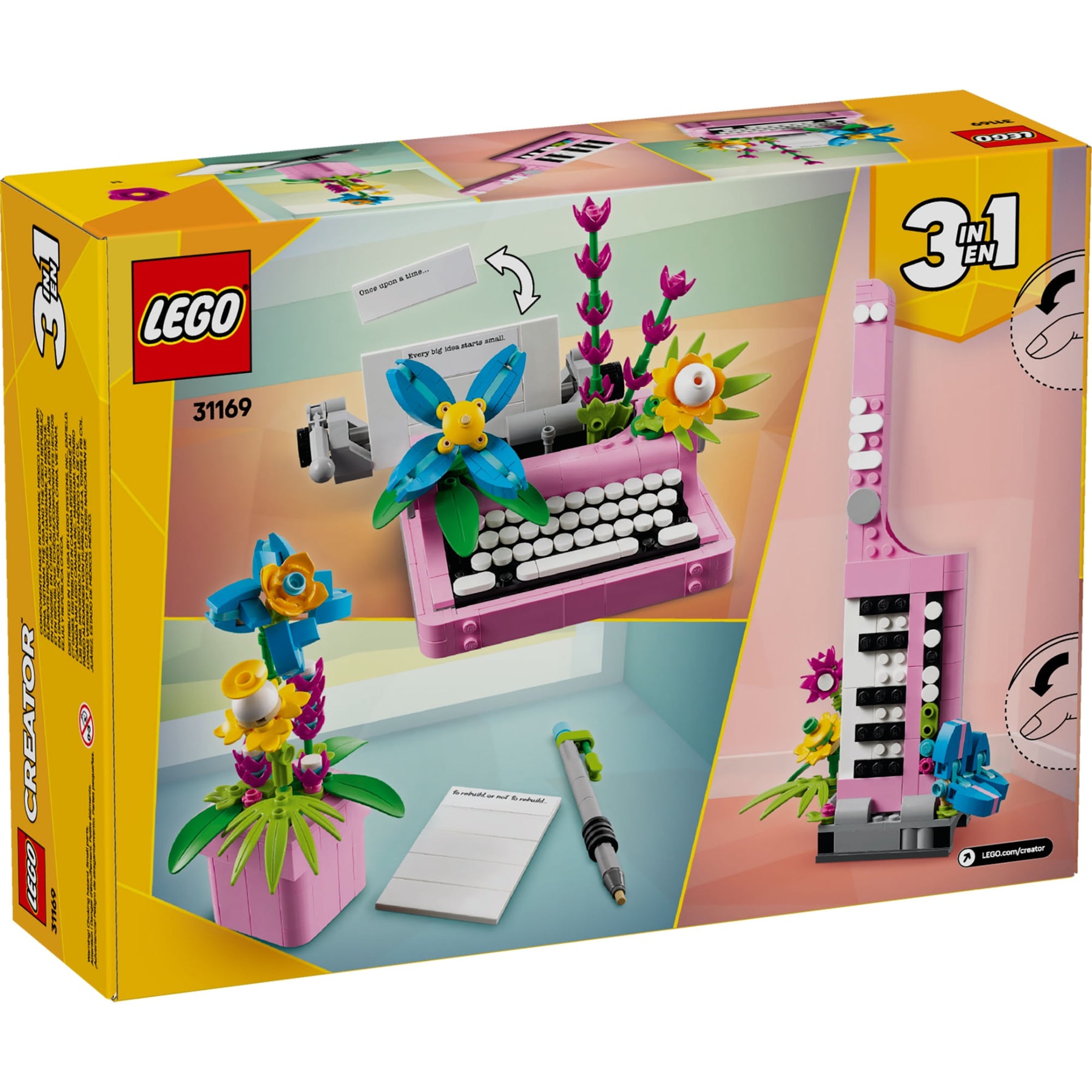 Creator 3 em 1 - Máquina de escrever com flores